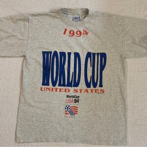 Vintage 1994 World Cup USA Tour T-Shirt Salem L Made in USA Soccer 90s Tee FIFA